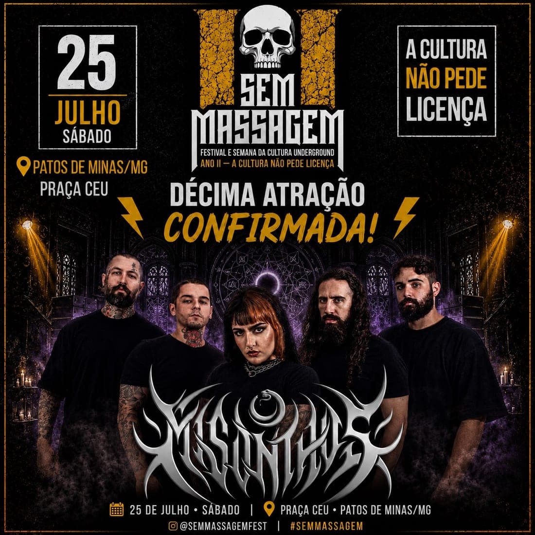 Cartaz oficial do Sem Massagem Fest II anunciando a Misonthos
